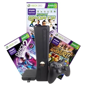 Restored Microsoft Xbox 360 Video Game Console with Kinect Sensor, 250 GB, Black