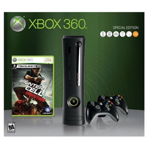 Microsoft Xbox 360 250GB with Tom Clancy's Splinter Cell Conviction Bundle, Black (Refurbished)