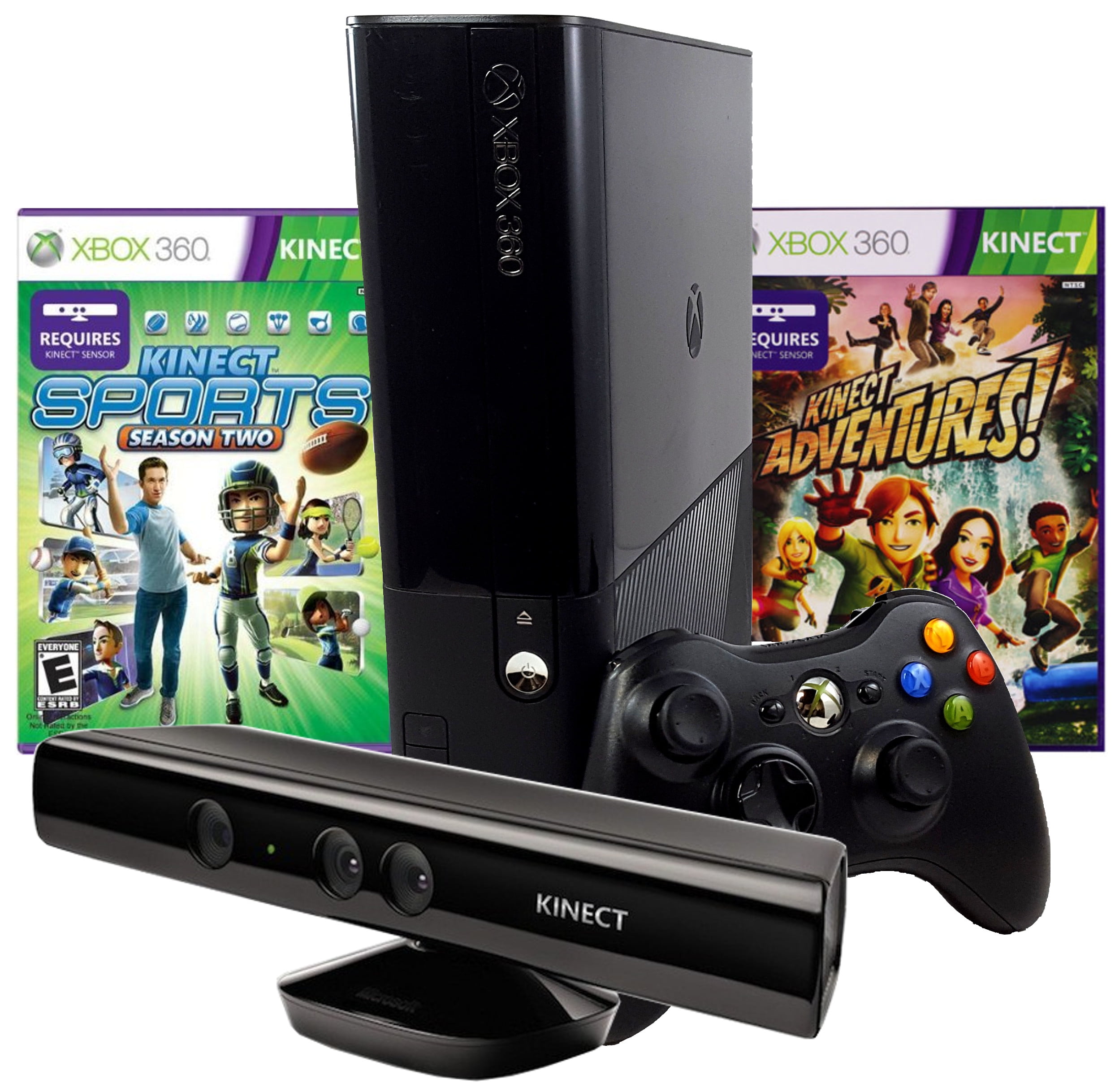 Xbox 360 Kinect Bundle / 3 Games - Sports Season 2 - Adventures - Wipe Out