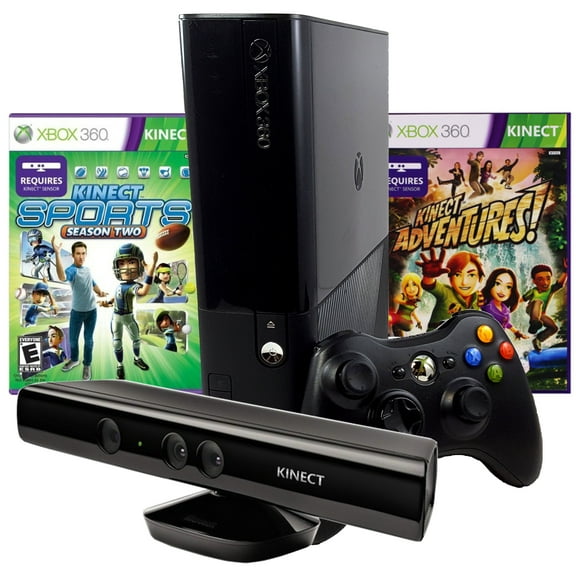Restored Xbox 360 4GB Console Kinect Sensor and Kinect Sports Season Two and Adventures (Refurbished)