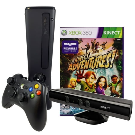 Restored Xbox 360 Slim 4GB Console with Kinect Sensor and Kinect Adventures game (Refurbished)
