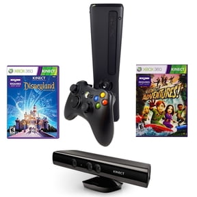 Restored Microsoft Xbox 360 Slim 4GB Console with Kinect Sensor, Black