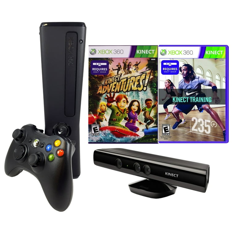 Console Xbox 360 4GB + Kinect Sensor + Game Kinect Adventures + Controle  sem fio - Loja Padrão