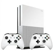 Restored Xbox One S 1TB Video Game Console with Two Wireless Controllers, White
