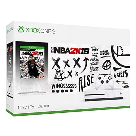 Restored Xbox One S 1TB Console NBA 2K19 Bundle Basketball White Slim (Refurbished)
