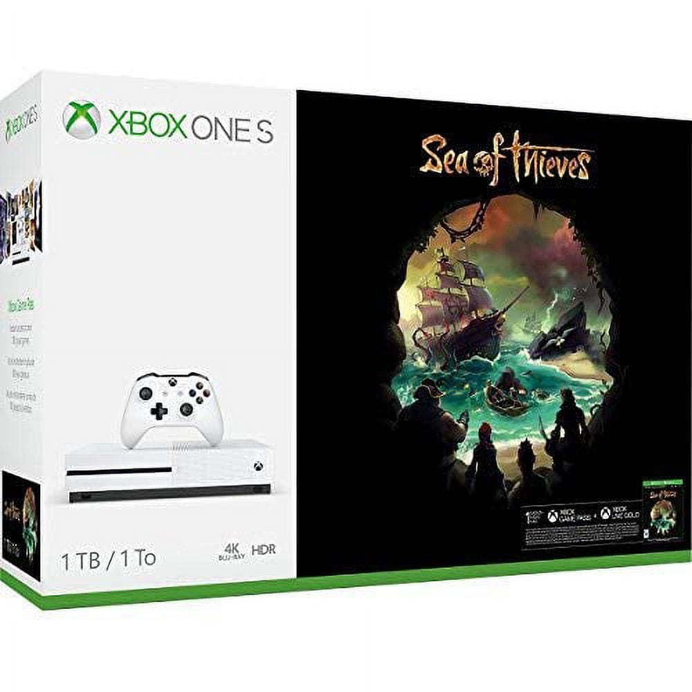Microsoft Xbox One S 1TB Console Sea Of Thieves Bundle Slim, White
