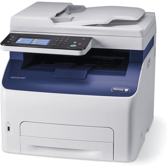Restored Xerox WorkCentre 6027/NI Wireless Color Multifunction Printer – Print, Copy, Scan, Fax, 18 ppm, 1200 x 2400 dpi, USB, Ethernet, Wi-Fi, 150-Sheet Input Tray