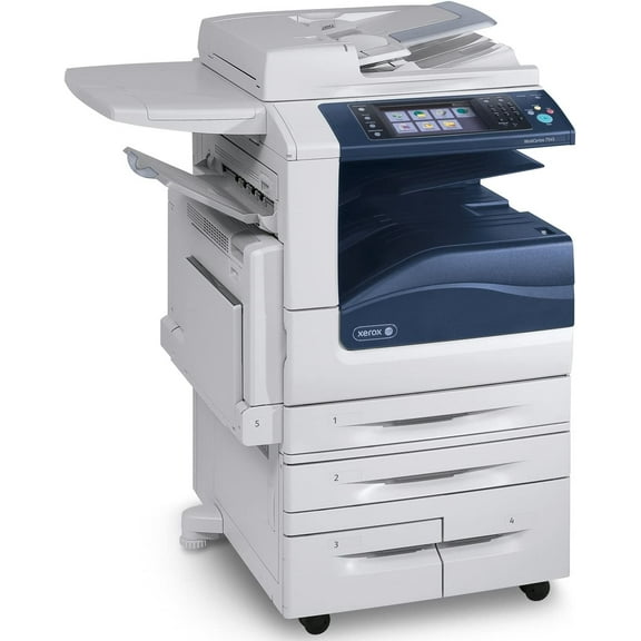 Restored Xerox WorkCentre 7545 Color Laser Multifunction Copier – 45ppm, Copy, Print, Scan, Network, Auto Duplex, 1200 × 2400 dpi, 2 Trays, High Capacity Trays
