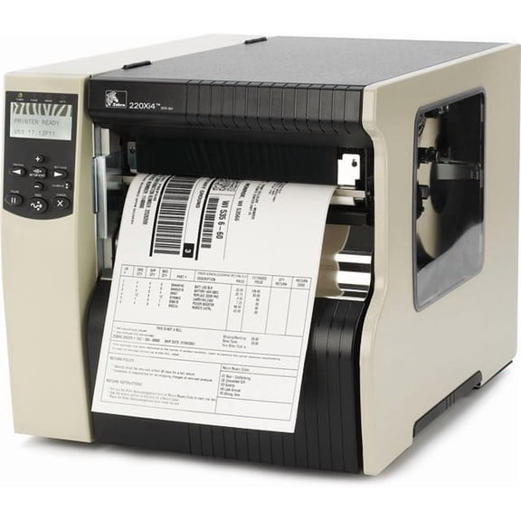 Restored Zebra 220Xi4 Industrial Thermal Barcode Printer – 300 DPI, Rewind & Peel, 10/100 Ethernet, High-Volume Industrial Labeling, P/N: 223-801-00200 (Refurbished)