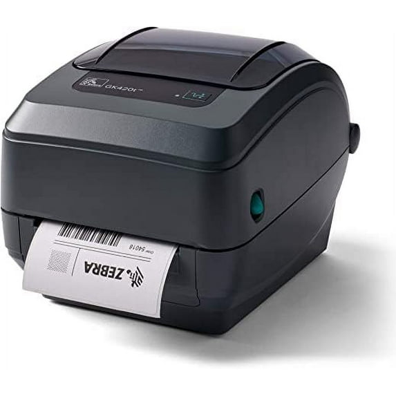 Restored Zebra - GK420t Thermal Transfer Desktop Printer for Labels, Receipts, Barcodes, Tags, and Wrist Bands - Print Width of 4 in - USB and Ethernet Port Connectivity (Refurbished)