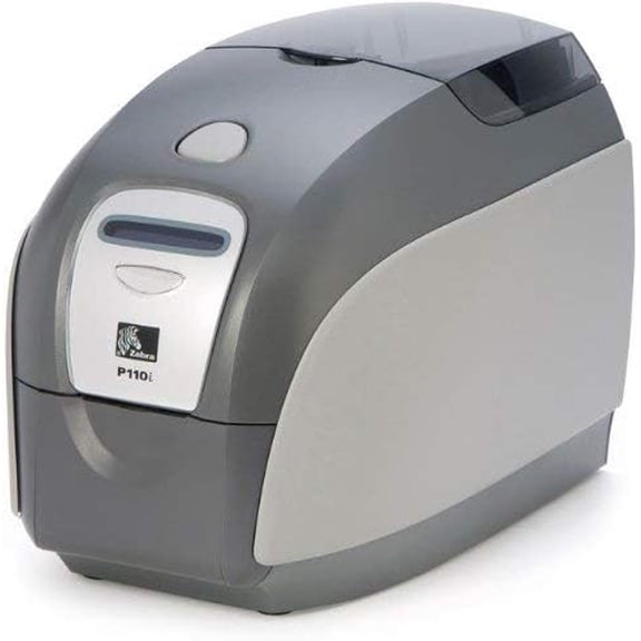 Restored Zebra P110i Color ID Card Printer System – Single-Sided, 300 DPI, USB Connectivity (P110i-0000A-ID0) + Starter Supply Kit