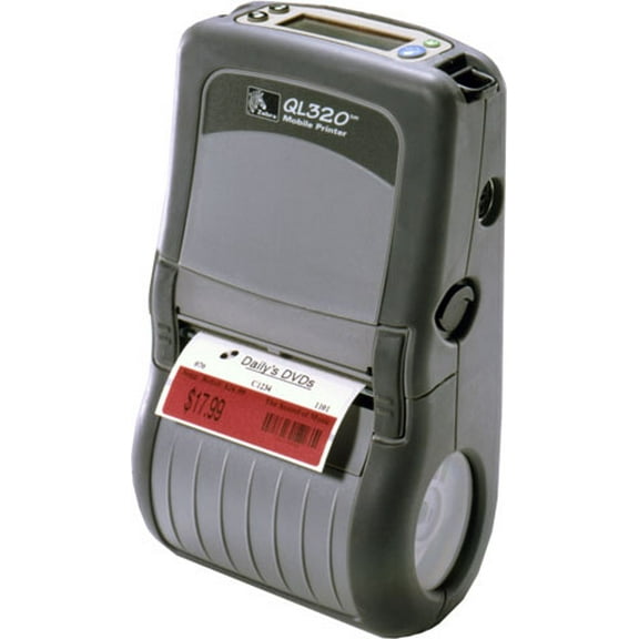 Restored Zebra QL 320 Mobile Direct Thermal Label Printer – 203 DPI, 2″ Print Width, USB & Bluetooth Connectivity (Q3B-LU1A0010-05) (Refurbished)