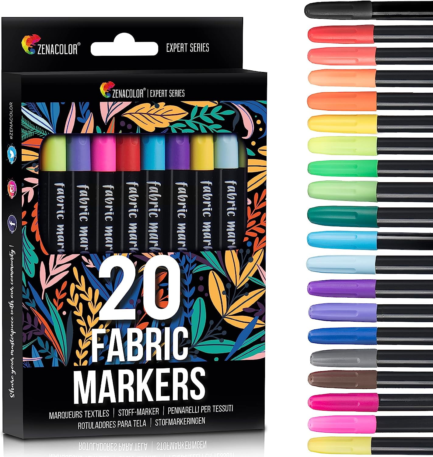 Willstar 12 Fabric Markers Pens Set - Non Toxic Indelible and