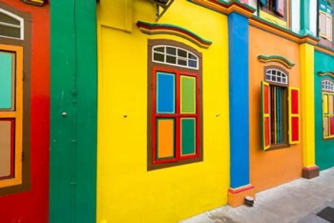 building in Little India Singapore Canvas Art - Panoramic Images (36 x 24)