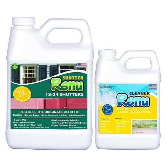 Restores Original Color & Rejuvenates Faded Shutters, Patio Furniture, Doors & More | Eco-Friendly |Lasts 10 Yrs.| Includes Powerful Cleaner | Half Gallon Kit