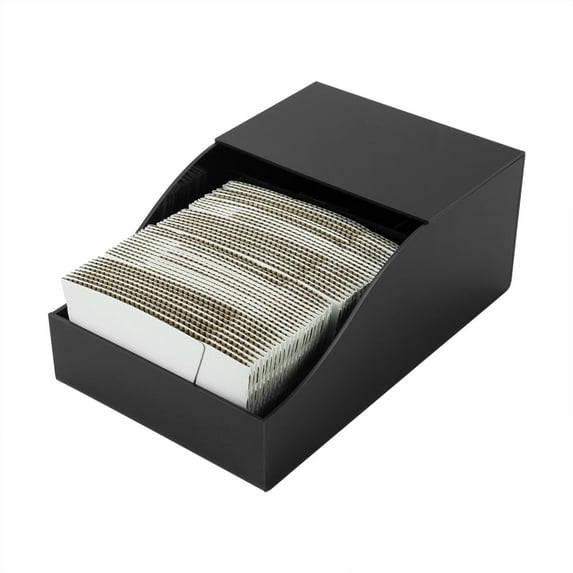 Restaurantware-9.6 x 5.9 x 3.8 Inch Coffee Cup Sleeve Dispenser, 1 Horizontal Coffee Sleeve Holder - Spring-Loaded Design, Holds Up To 50 Sleeves, Black Acrylic Organizer, Durable