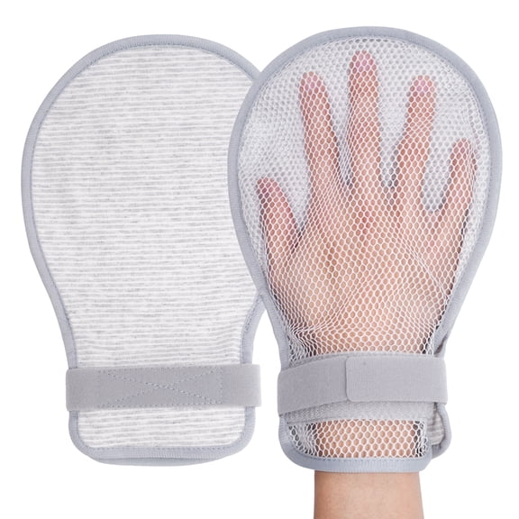 Restraint Gloves for Elderly,Anti Scratch Hand Mitts for Skin Picking Prevention