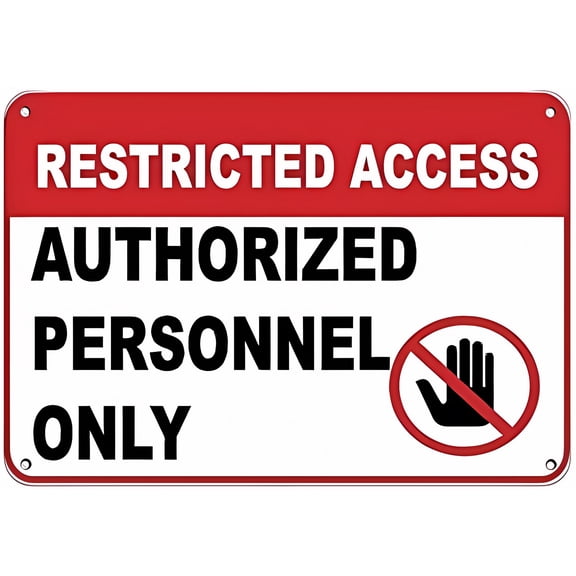 Restricted Access Authorized Personnel Only Tin Sign - 8"x12" Vintage Metal Warning Sign for Home Farm Bar Coffee Shop Club, Restricted Zone, Access Control