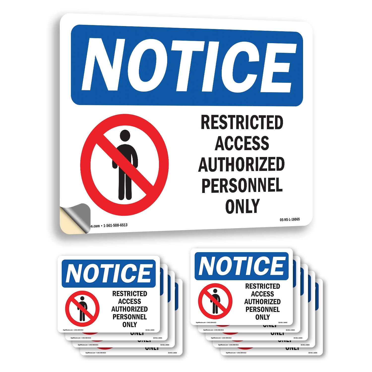 Restricted Access Authorized With Symbol OSHA Notice Vinyl Decal Label ...