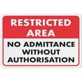 thumbnail image 1 of Restricted Area No Admittance Warning Style Tin Sign, Outdoor Metal Decor for Business Workplace Office Home Garden, Access Prohibition Sign, 8x12 Inch, 1 of 4
