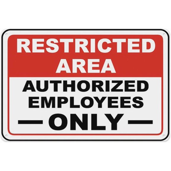 Restricted Area Authorized Only Sign 8"x12", Aluminum Tin Warning Signs for Home Outdoor Garden, Durable Weatherproof Security Sign for Storage
