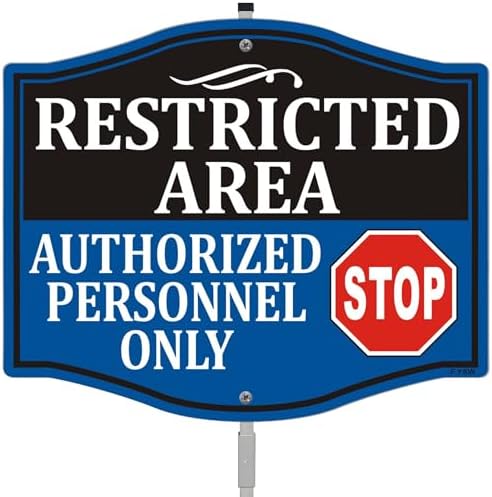 Restricted Area Authorized Personnel Only Stop Do Not Enter Sign 12" x ...