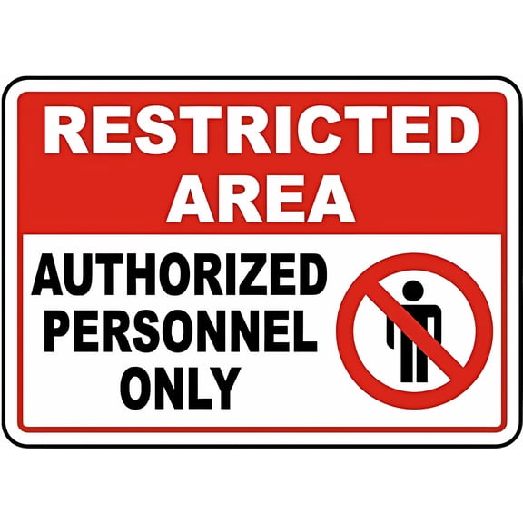 Restricted Area Authorized Personnel Only Vintage Tin Warning Sign - 8"x12" Safety Sign, for Home Commercial Driveway Alerts Garden Farm Indoor Outdoor