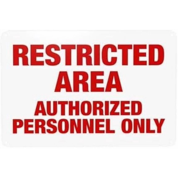 Restricted Area Authorized Personnel Only Warning Metal Sign, Do Not Enter Security Plaque for Home Business Road Yard Garage, Access Control Sign, 8x12 Inch