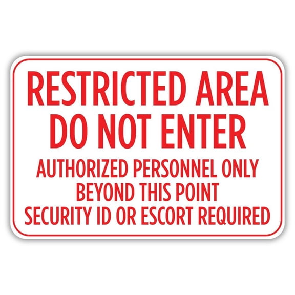 Restricted Area Do Not Enter Metal Aluminum Sign Size: 8 x 12 Inch