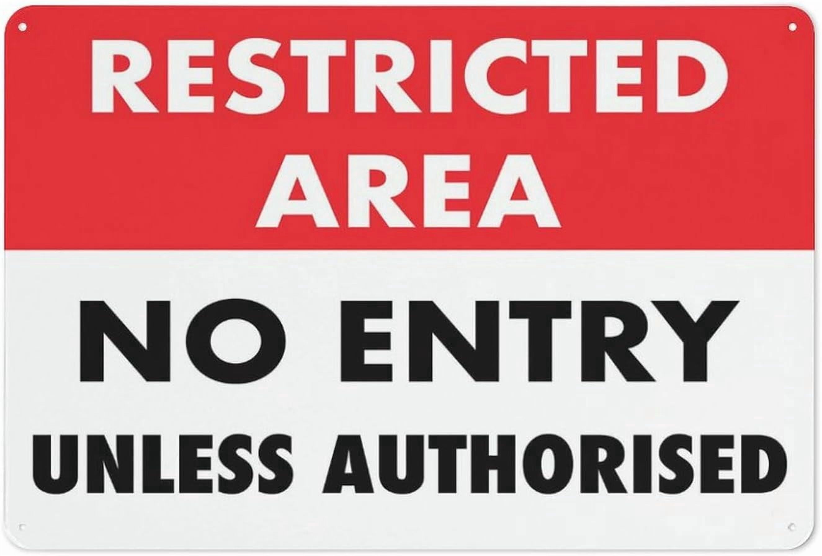 Restricted Lab Sign Restricted Area No Entry Unless Authorised Reflective Aluminum Metal ...
