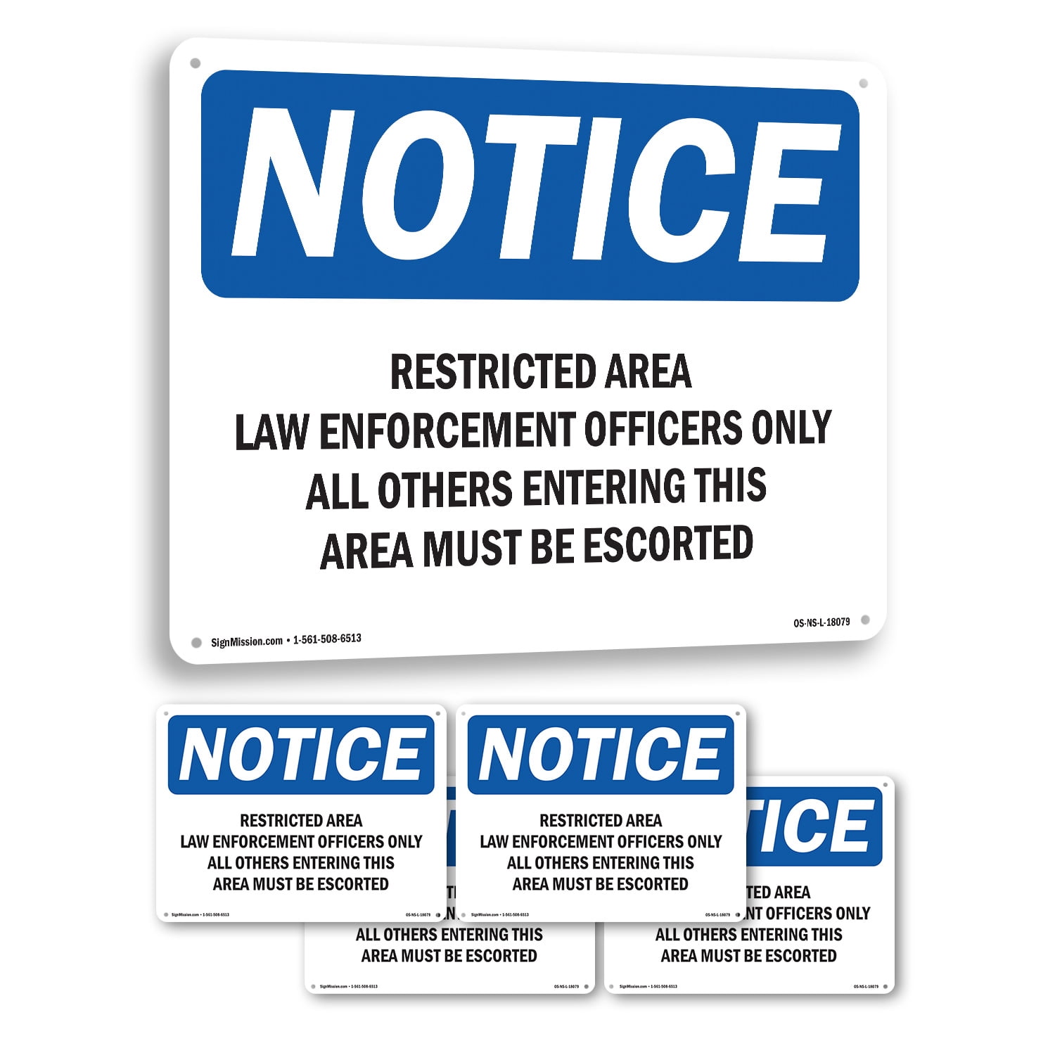 Restricted Area Law Enforcement Officers OSHA Notice Rigid Plastic Sign ...
