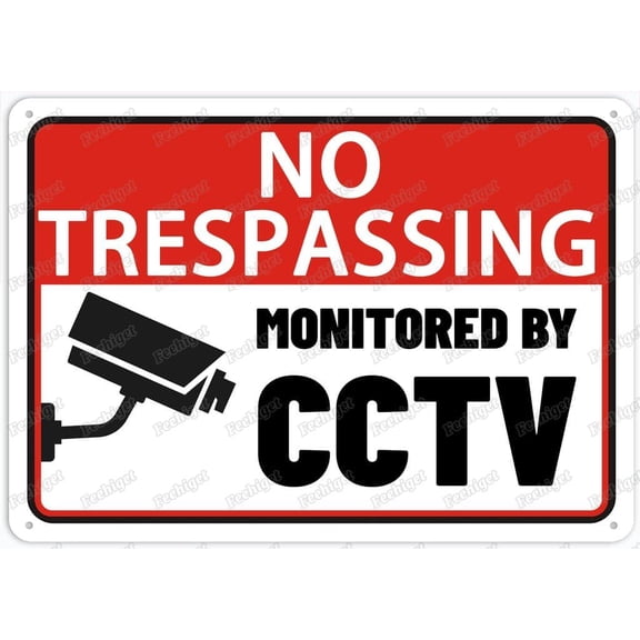 Restricted Area (Monitored by CCTV) 8"x12" Aluminum Metal Tin Sign Plate - Safety Alert & Warning Notice