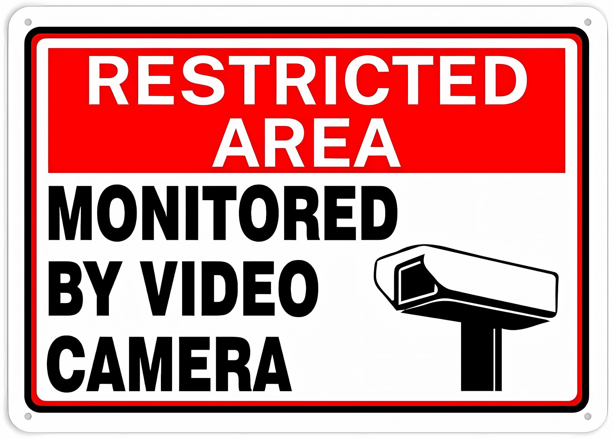 Restricted Area Monitored by Video Camera Safety Sign - 8