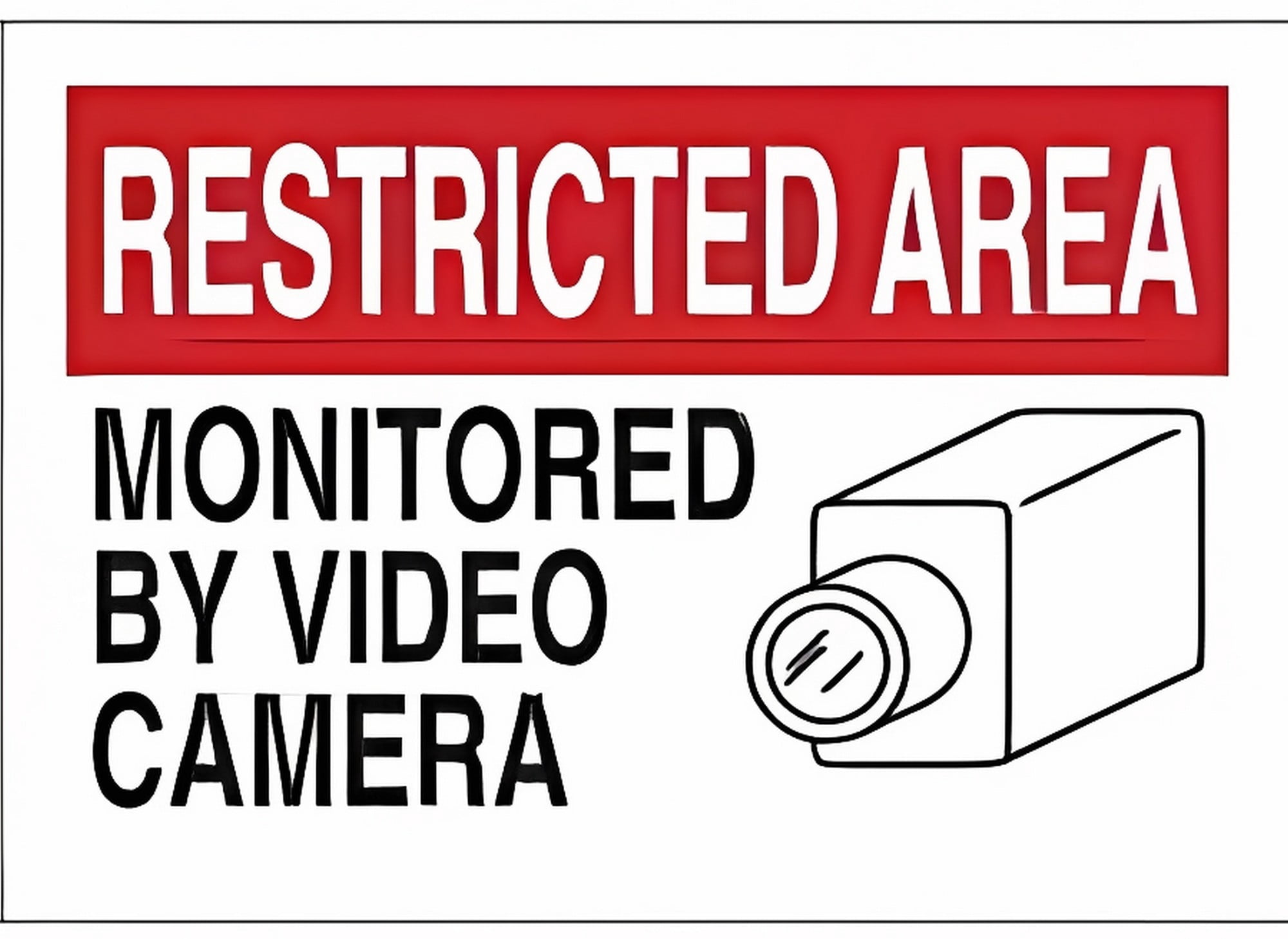 Restricted Visability Sign Restricted Area Monitored by Video Camera Sign No.6445 - 8