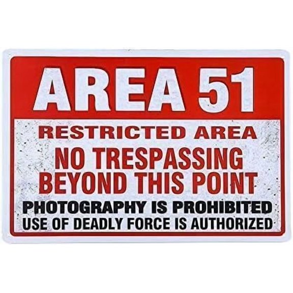 Restricted Area No Trespassing Metal Tin Sign, Rustic Retro Decor for Garage Garden House Wall, Property Security Caution Sign, 8x12 Inch