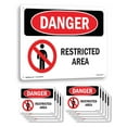 thumbnail image 1 of Restricted Area OSHA Danger Rigid Plastic Sign 24 Inch x 18 Inch - 10 Pack, 1 of 8
