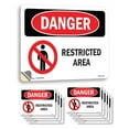 thumbnail image 1 of Restricted Area OSHA Danger Vinyl Decal Label 18 Inch x 12 Inch - 10 Pack, 1 of 6