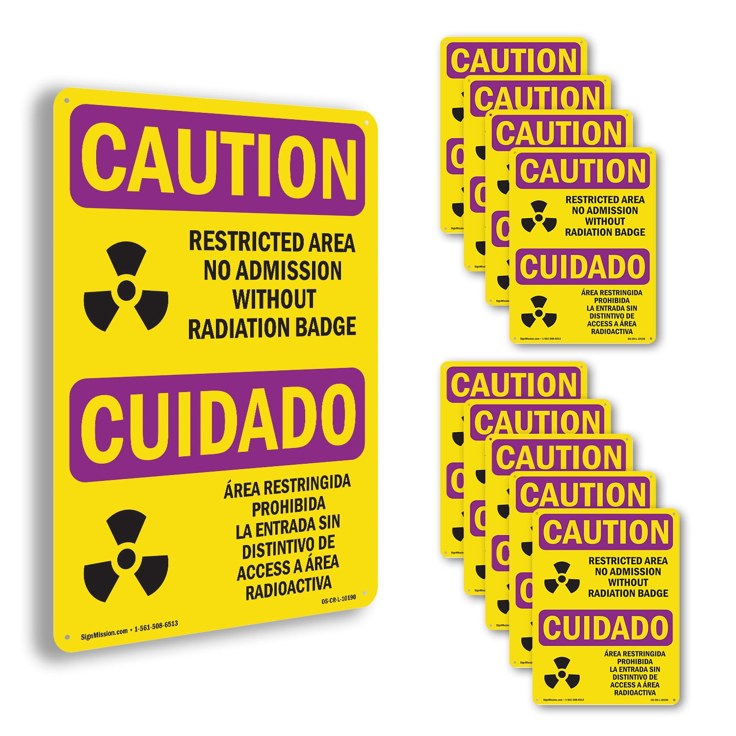 Restricted Area Radiation Badge OSHA Caution Radiation Aluminum Sign 14 ...