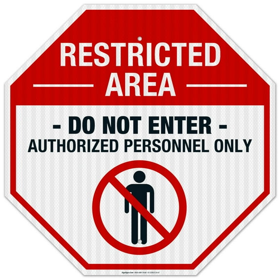 Restricted Area Sign, Do Not Enter Authorized Personnel Only Sign,