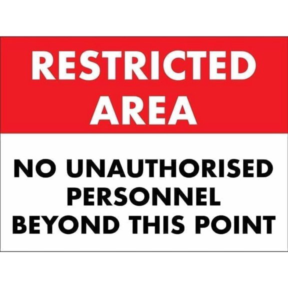 Restricted Area No Unauthorized Personnel Beyond This Point Rust-Free Aluminum Metal Sign, Weather Resistant Durable Plaque, Access Control Sign, 8x12 Inch