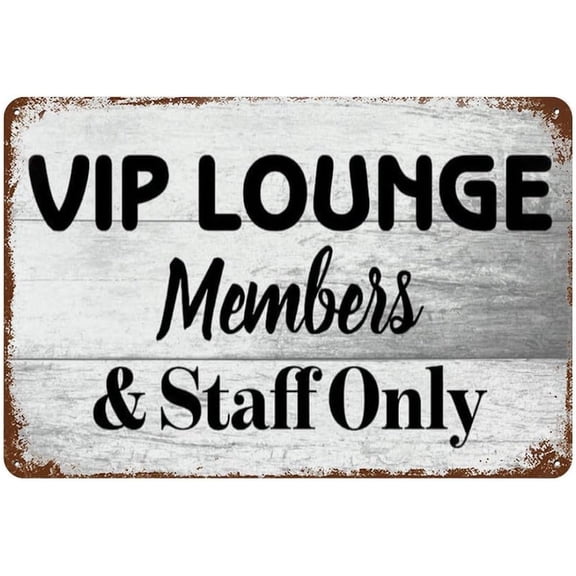 Restricted Area VIP Lounge Members and Staff Only Metal Tin Sign 8x12 Inch Wall Decor Plaque for Bar or Office Entrance