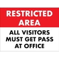 thumbnail image 1 of Restricted Area Visitors Must Get A Pass Sign Metal Tin Sign 8x12 Inches Caution Danger Safety Security Warning Notice Signs, 1 of 5