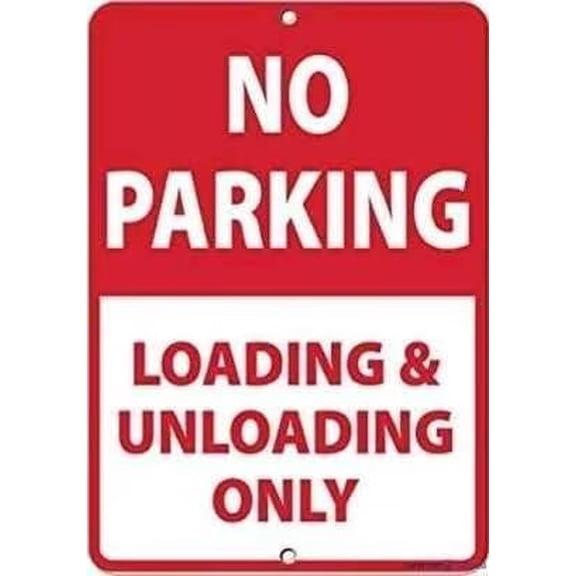 Restriction Caution Tin Sign/No Parking Loading & Unloading Only Activity Metal Sign/Garage Parking Yard Aluminum Sign 8x12 inches