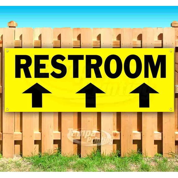Restroom 13 oz Vinyl Banner With Metal Grommets