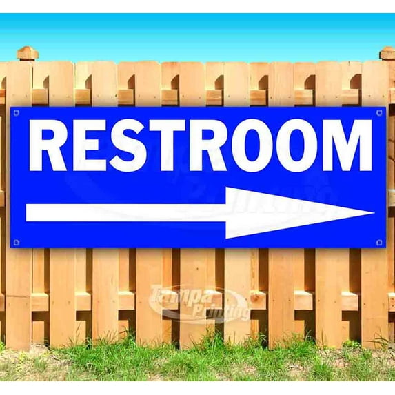 Restroom 13 oz Vinyl Banner With Metal Grommets