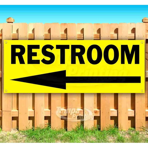 Restroom 13 oz Vinyl Banner With Metal Grommets