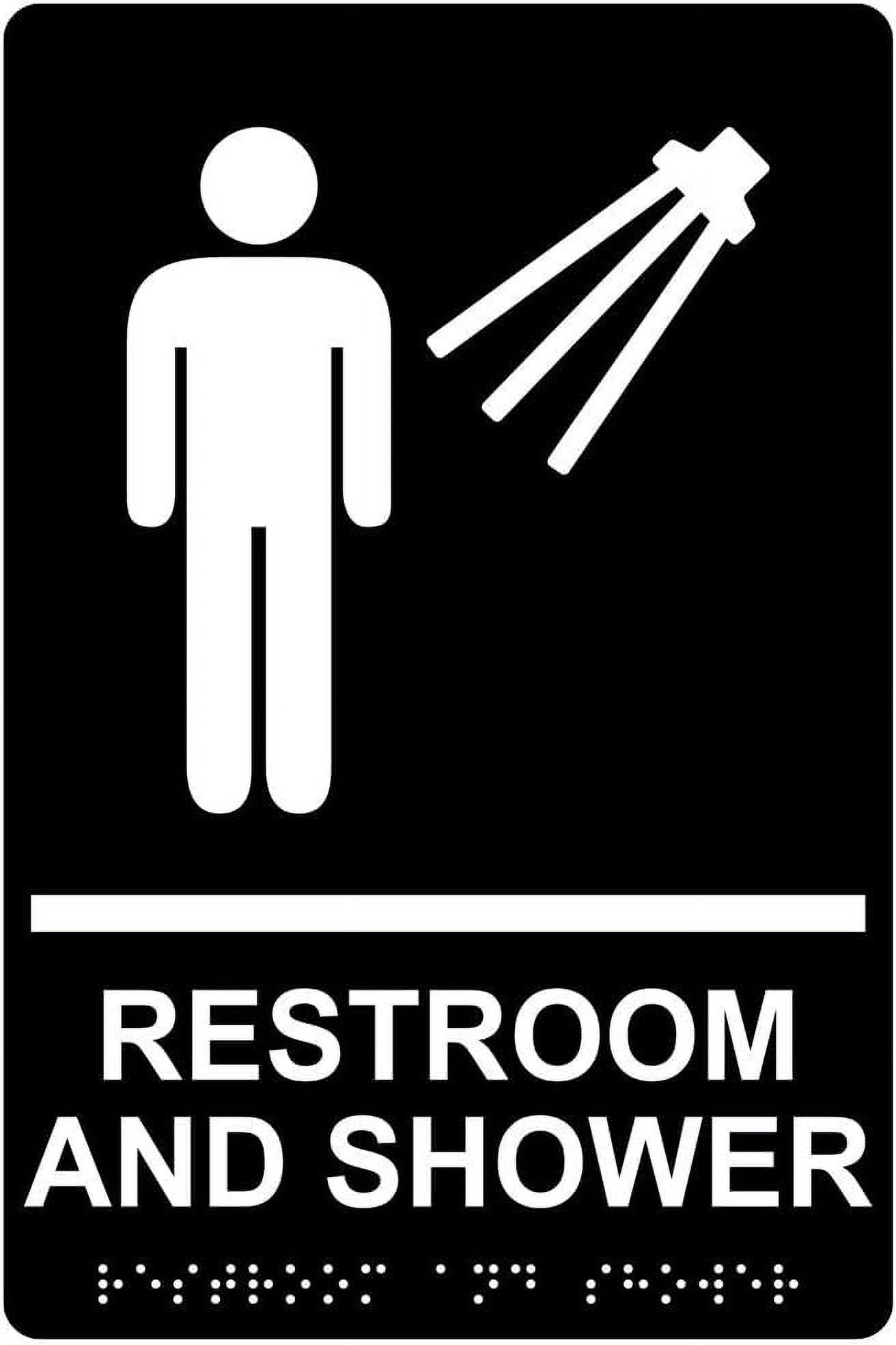 Restroom And Shower (Braille = Restroom And Shower) ADA-Compliant ...