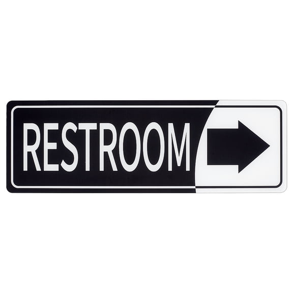 Restroom Arrow Right Sign Transversal Bathroom Sign 22.5x7.5cm Acrylic Self Adhesive Signage Male Female Ladies Gents loo Washroom