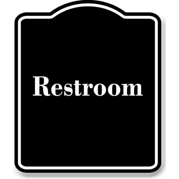 Restroom BLACK Aluminum Composite Sign 20''x24''