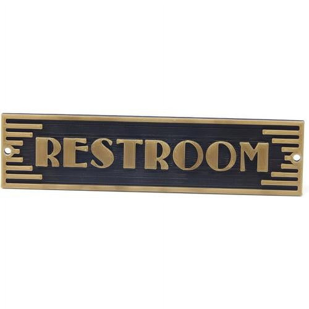 Restroom Bathroom Toilet Door Sign Art Deco Style Plaque For Home Or